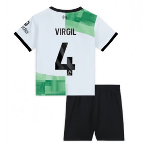 Liverpool Virgil van Dijk #4 Gostujuci Dres za Dječji 2023-24 Kratak Rukavima (+ kratke hlače)